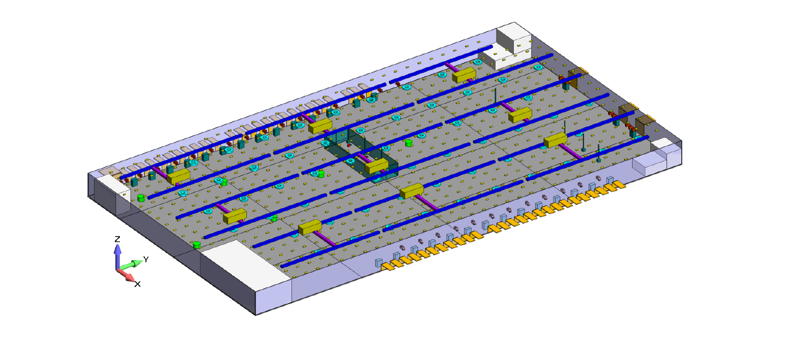 Figure 1: CAD geometry of one section of the building.
