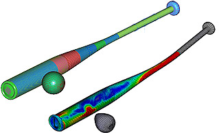 Baseball bat analysis using Femap and LS-DYNA