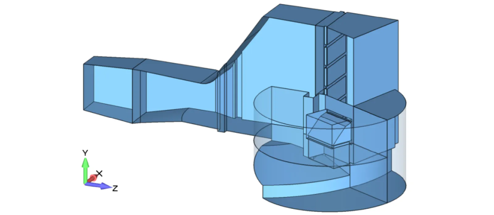 CFD fluid volume used for the CFD simulationn work