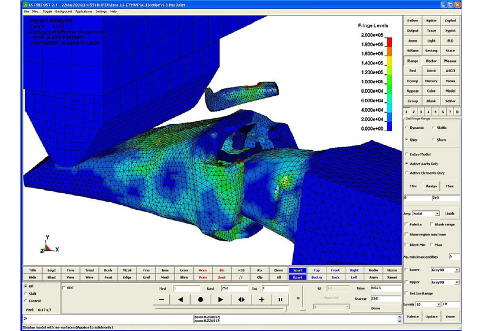 LS-DYNA Analysis Results for Drop Testing of Digger Tooth System