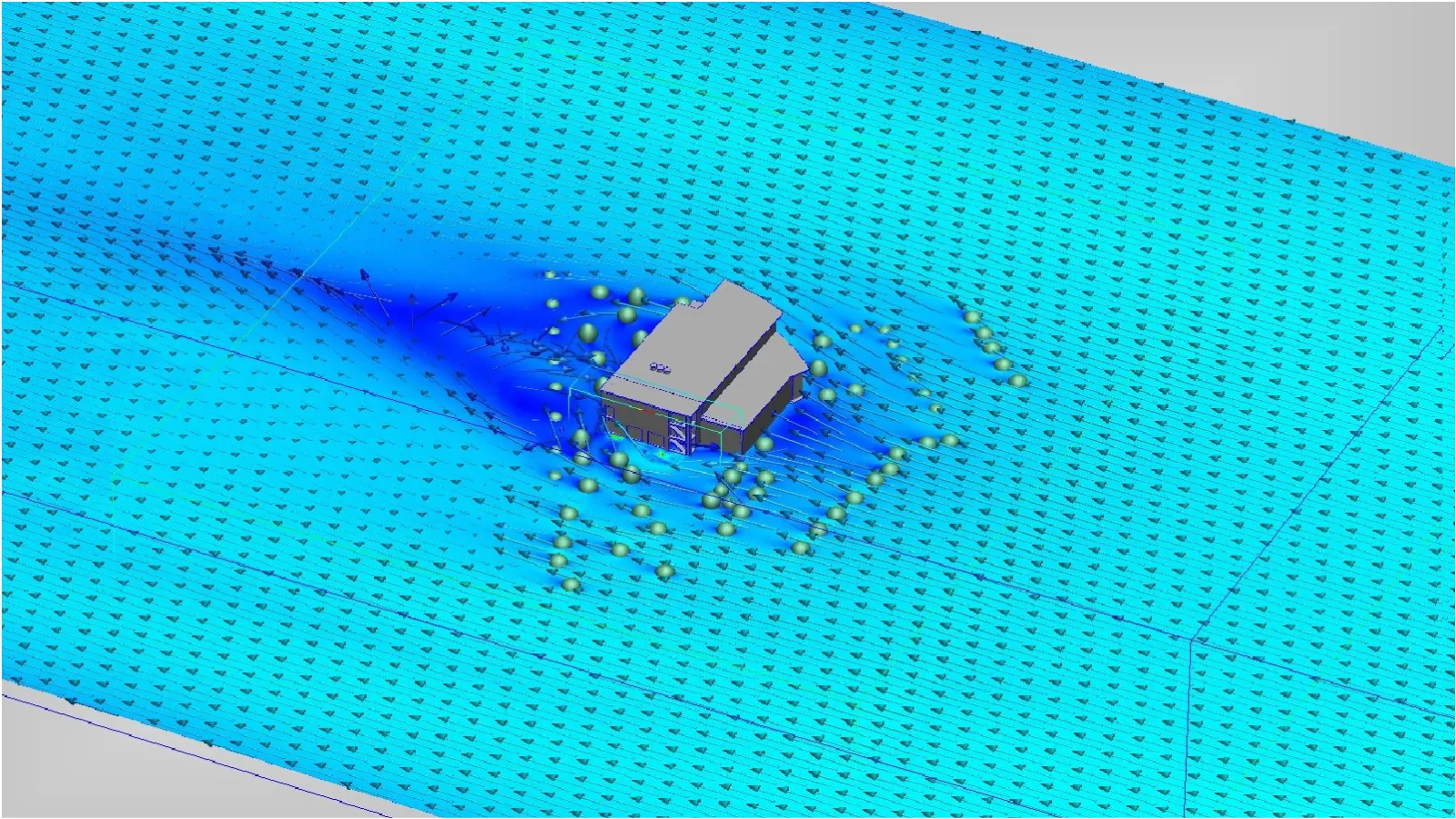  CFD velocity vectors showing simulated wind speed at 16 m/s - Predictive Engineering CFD Consulting Services