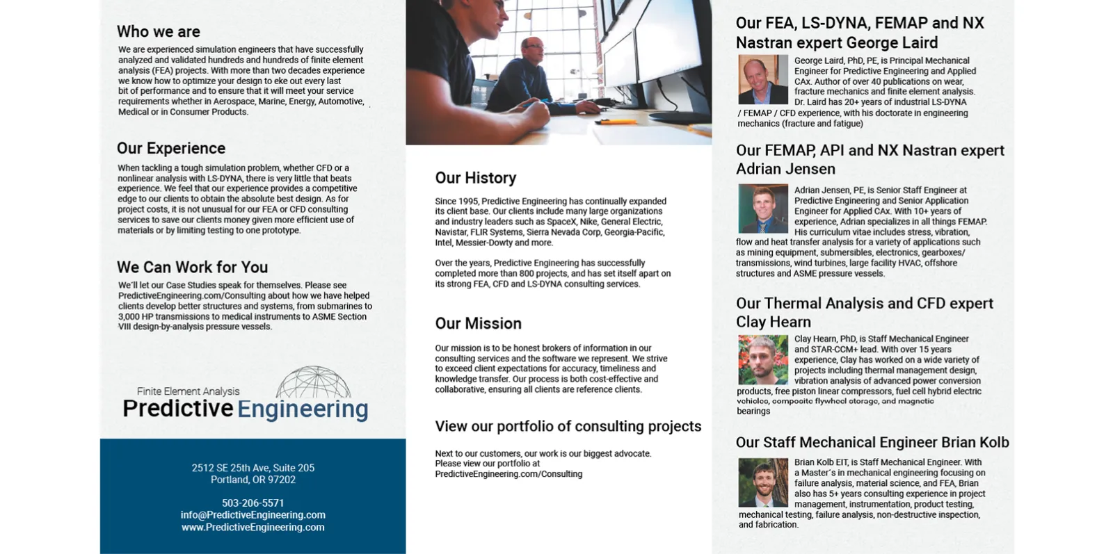 Predictive Engineering FEA and CFD Consulting Services - Portland, Oregon