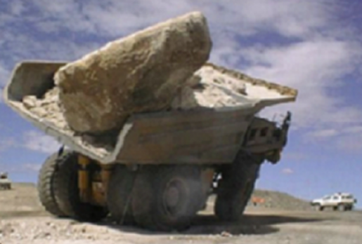 Discrete Element Method: Rock Drop Test of Dump Truck Body