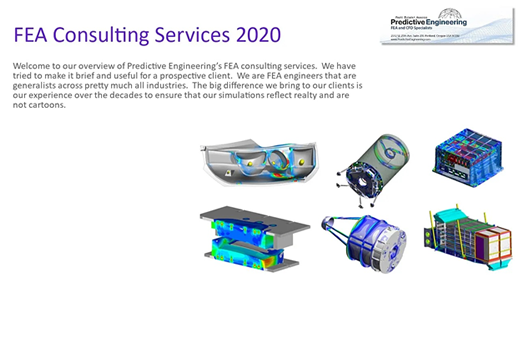 FEA Consulting Services 2020 - Digital FEA Prototyping